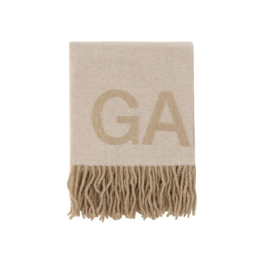 Ganni Beige Wool Oves Aries Women's Scarf